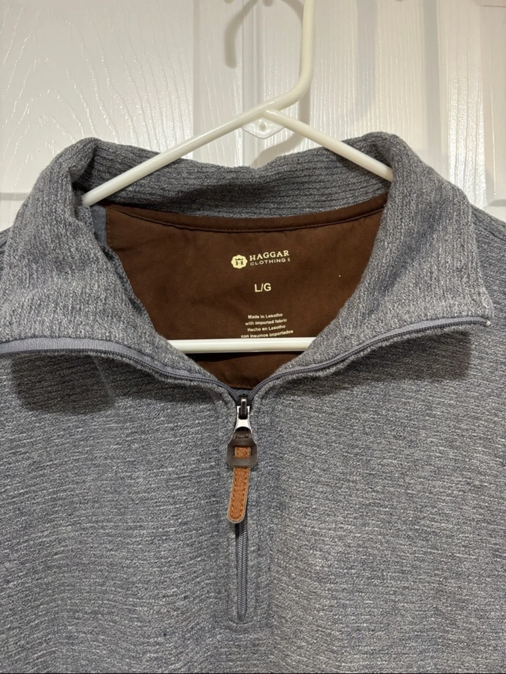 HAGGAR Quarter Zip Gray Sweater